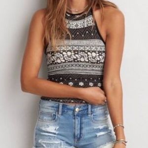 AEO tribal print halter top